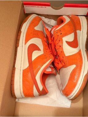Nike Orange and White Low-Top Sneaker dunks
